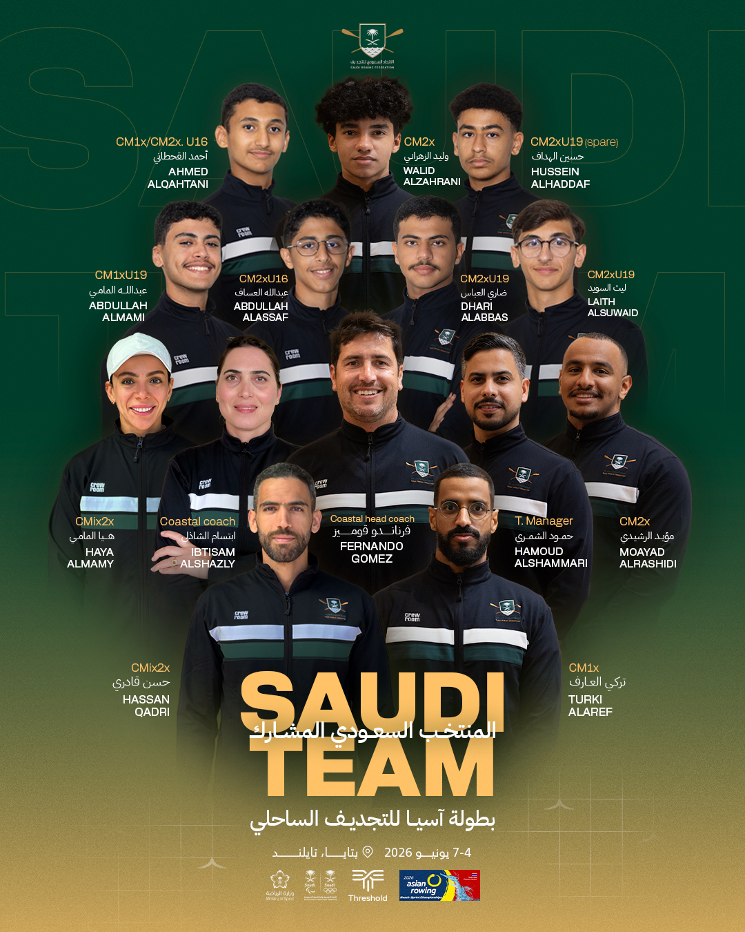المنتخب السعودي للتجديف يشارك في بطولة آسيا للتجديف الساحلي ببتايا